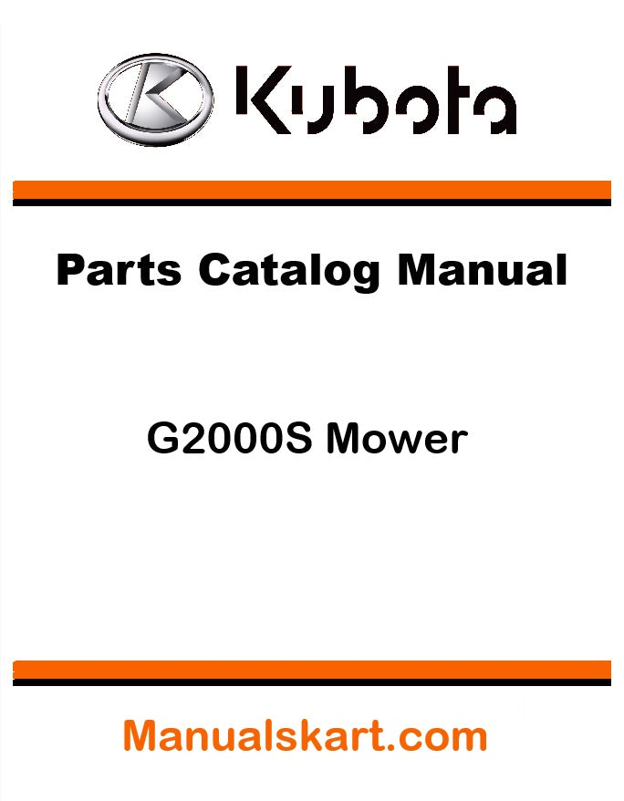 Kubota G2000S Mower Pdf Parts Catalog Manual