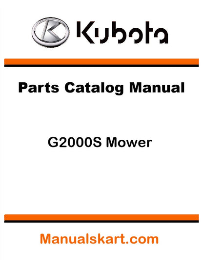 Kubota G2000S Mower Pdf Parts Catalog Manual