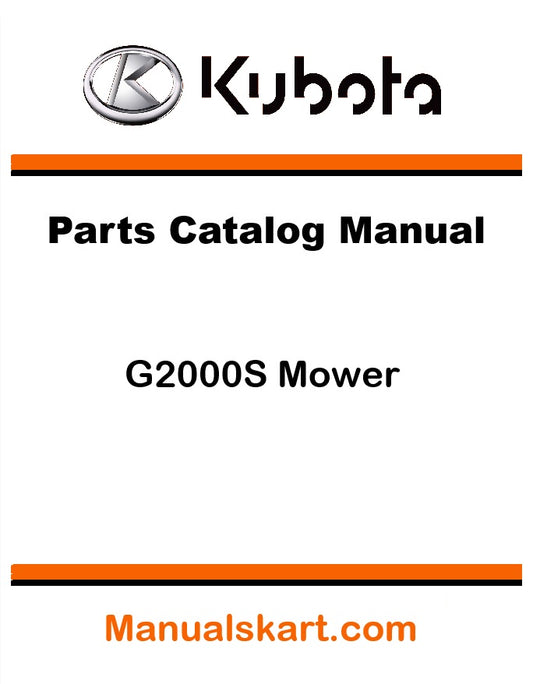 Kubota G2000S Mower Pdf Parts Catalog Manual