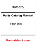 Kubota G2001 Blade Pdf Parts Catalog Manual