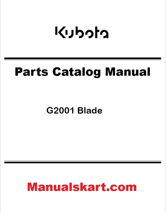 Kubota G2001 Blade Pdf Parts Catalog Manual