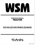 Kubota G2160, G2160-R48S, G2460G Front Mower Lawn Garden Tractor Pdf Repair Service Manual