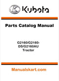 Kubota G2160/G2160-DS/G2160AU Tractor Parts Catalog Pdf Manual