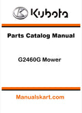 Kubota G2460G Mower Pdf Parts Catalog Manual