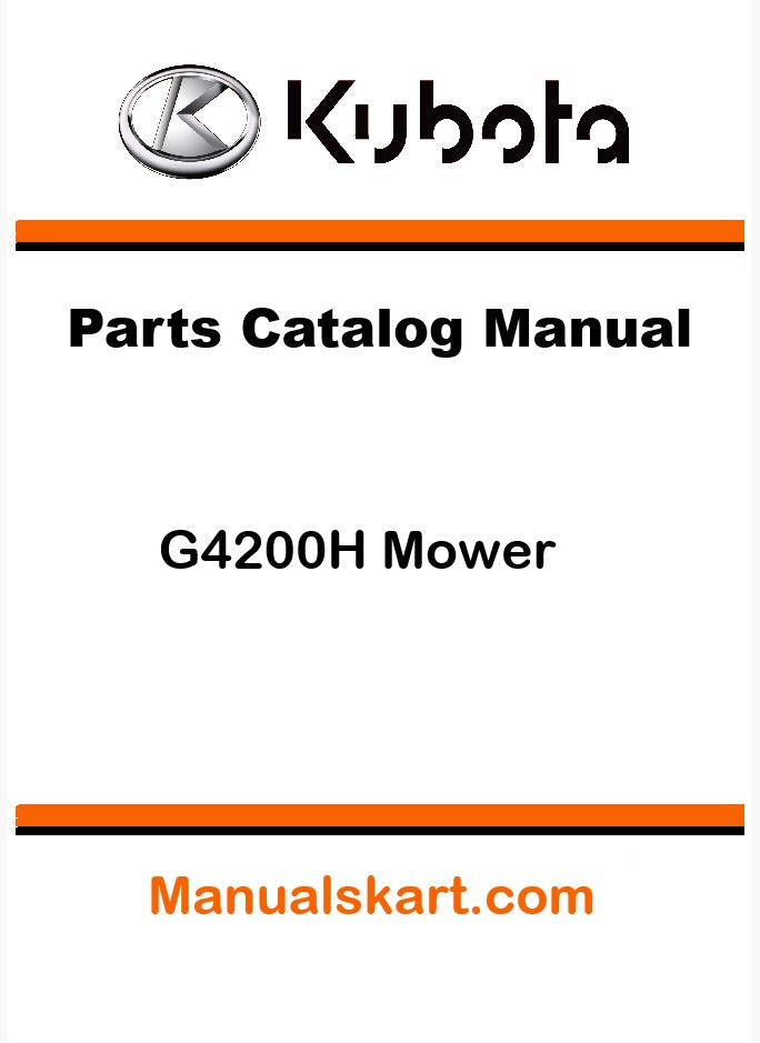 Kubota G4200H Mower Pdf Parts Catalog Manual