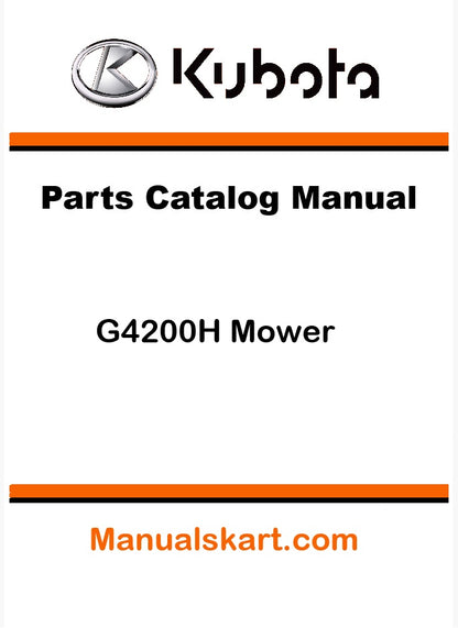 Kubota G4200H Mower Pdf Parts Catalog Manual