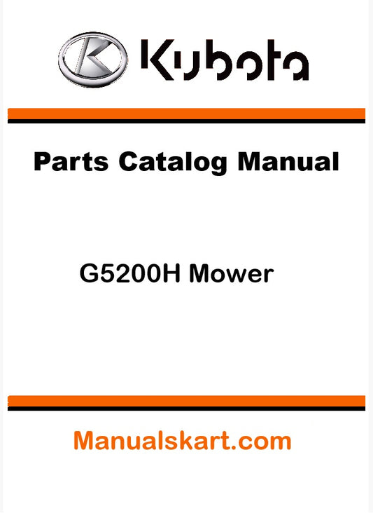 Kubota G5200H Mower Pdf Parts Catalog Manual