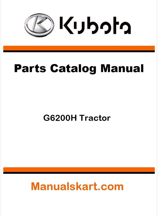 Kubota G6200H Tractor Parts Catalog Pdf Manual