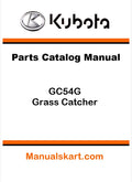 Kubota GC54G Grass Catcher Pdf Parts Catalog Manual