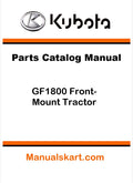 Kubota GF1800 Front-Mount Tractor Pdf Parts Catalog Manual