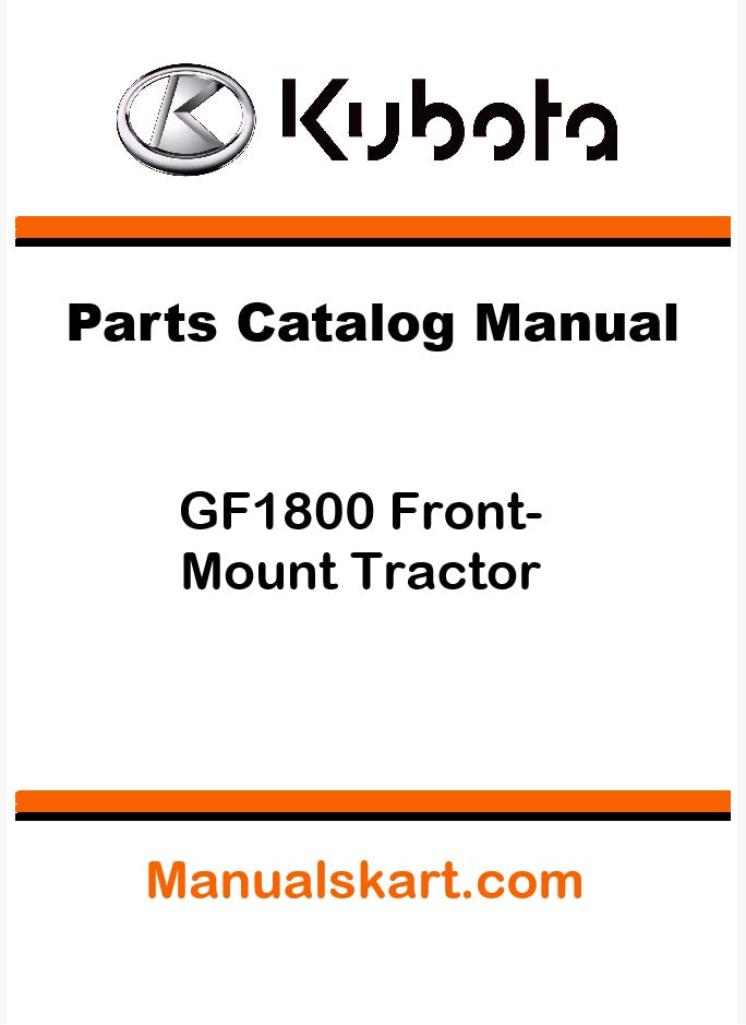 Kubota GF1800 Front-Mount Tractor Pdf Parts Catalog Manual