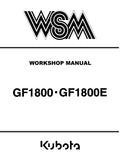 Kubota GF1800, GF1800E Mower Lawn Garden Tractor Pdf Repair Service Manual