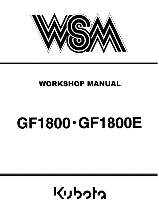 Kubota GF1800, GF1800E Mower Lawn Garden Tractor Pdf Repair Service Manual