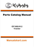 Kubota GF1800-R-2 Tractor Parts Catalog Pdf Manual