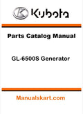 Kubota GL-6500S Generator Pdf Parts Catalog Manual