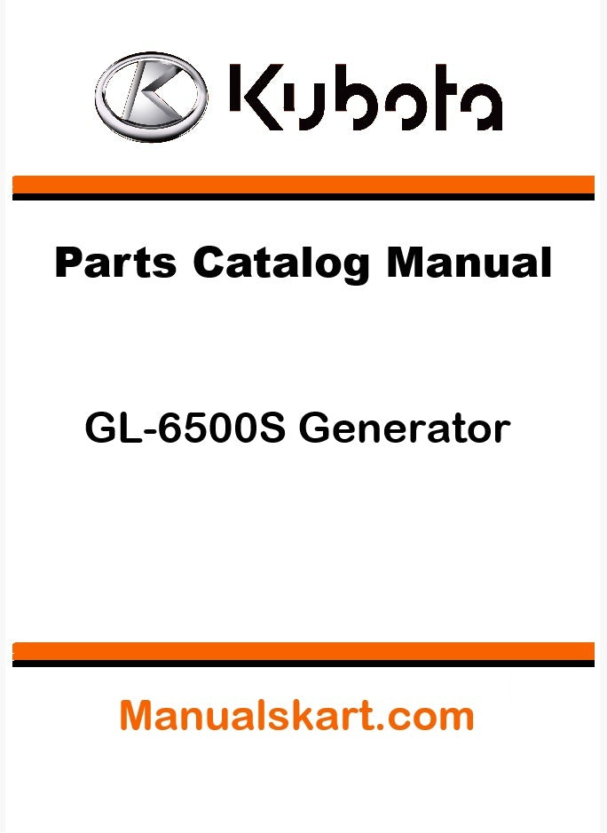 Kubota GL-6500S Generator Pdf Parts Catalog Manual