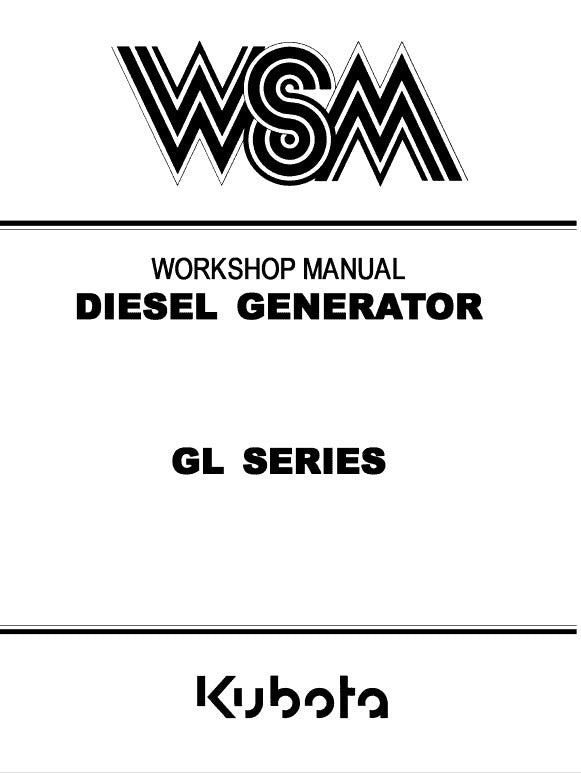 Kubota GL Series Diesel Generator Pdf Repair Service Manual