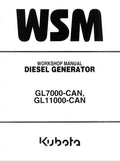 Kubota GL7000-CAN, GL 11000-CAN Diesel Generator Pdf Repair Service Manual