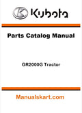 Kubota GR2000G Tractor Parts Catalog Pdf Manual