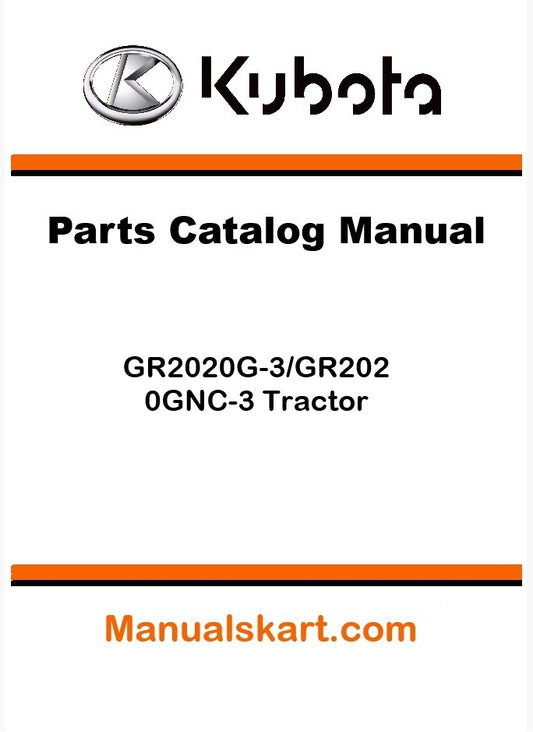 Kubota GR2020G-3/GR2020GNC-3 Tractor Parts Catalog Pdf Manual
