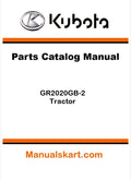 Kubota GR2020GB-2 Tractor Parts Catalog Pdf Manual