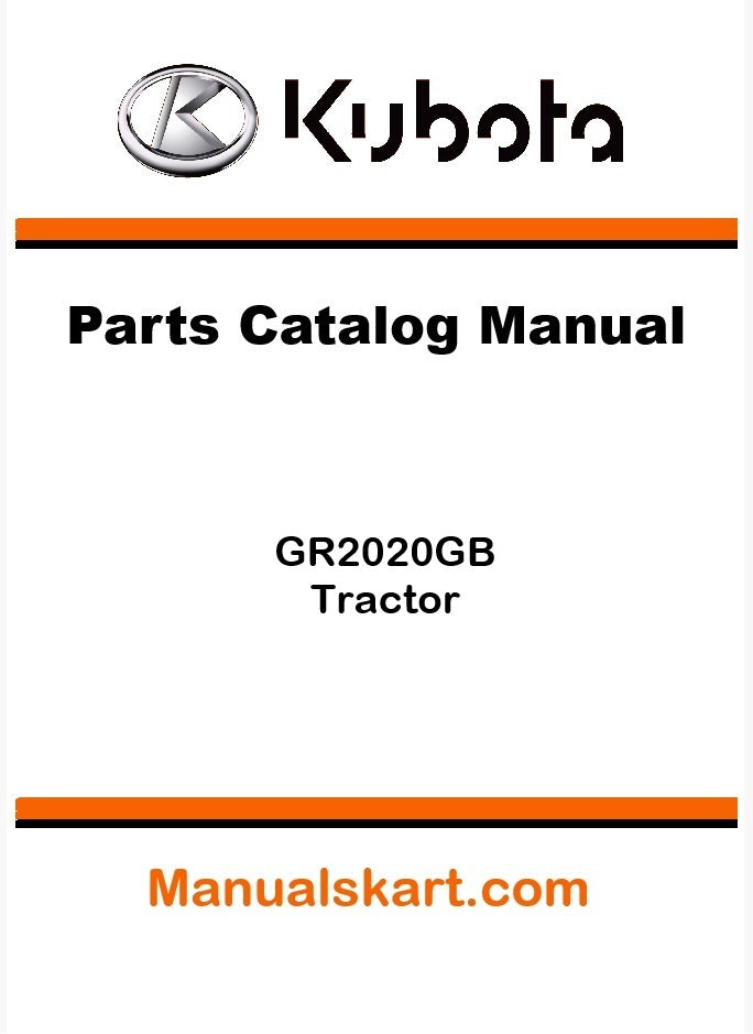 Kubota GR2020GB Tractor Parts Catalog Pdf Manual