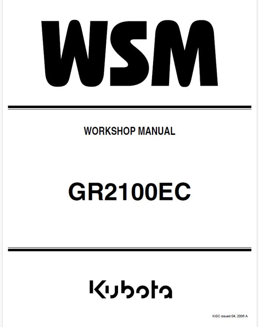 Kubota GR2100EC Mower Pdf Repair Service Manual