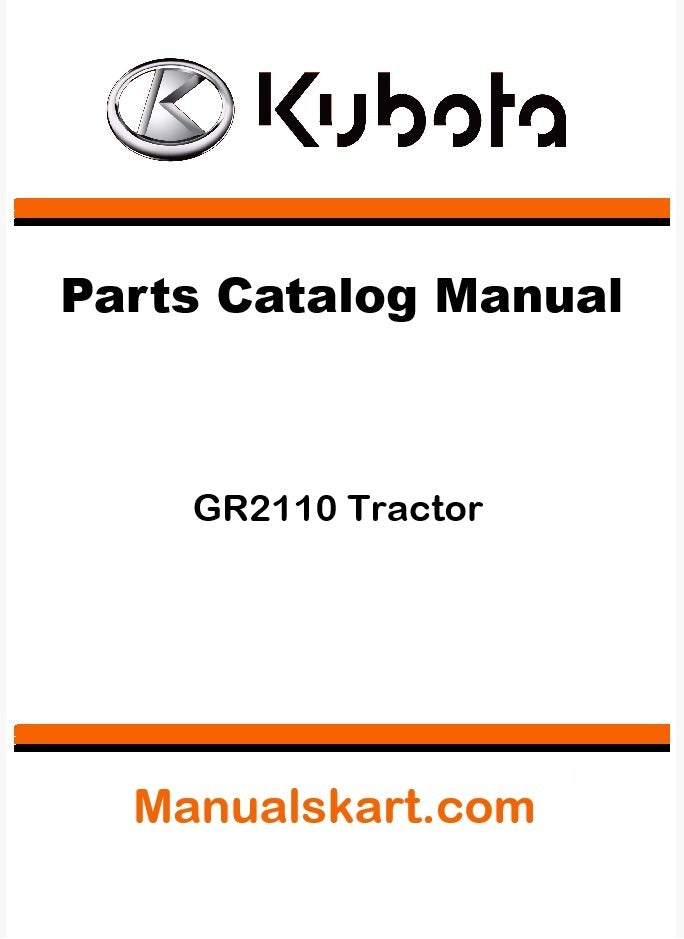Kubota GR2110 Tractor Parts Catalog Pdf Manual