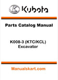 Kubota K008-3 (KTC/KCL) Excavator Pdf Parts Catalog Manual