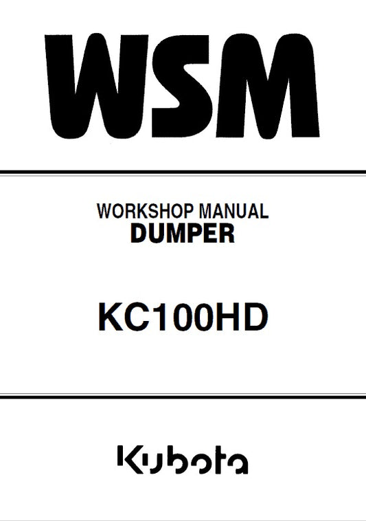 Kubota KC100HD Dumper Pdf Repair Service Manual