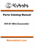 Kubota KH-61 Mini Excavator Pdf Parts Catalog Manual
