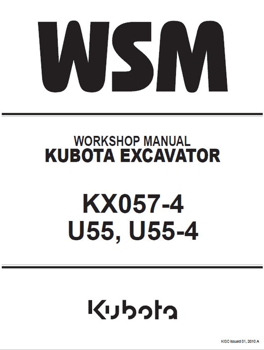 Kubota KX057-4 U55 U55-4 Excavator Pdf Repair Service Manual