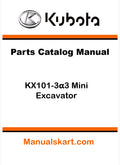Kubota KX101-3α3 Mini Excavator Pdf Parts Catalog Manual