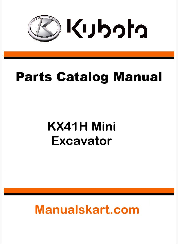 Kubota KX41H Mini Excavator Pdf Parts Catalog Manual