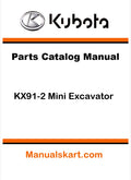 Kubota KX91-2 Mini Excavator Pdf Parts Catalog Manual