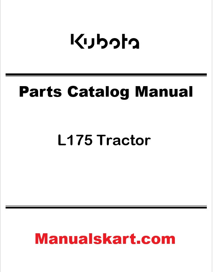 Kubota L175 Tractor Pdf Parts Catalog Manual
