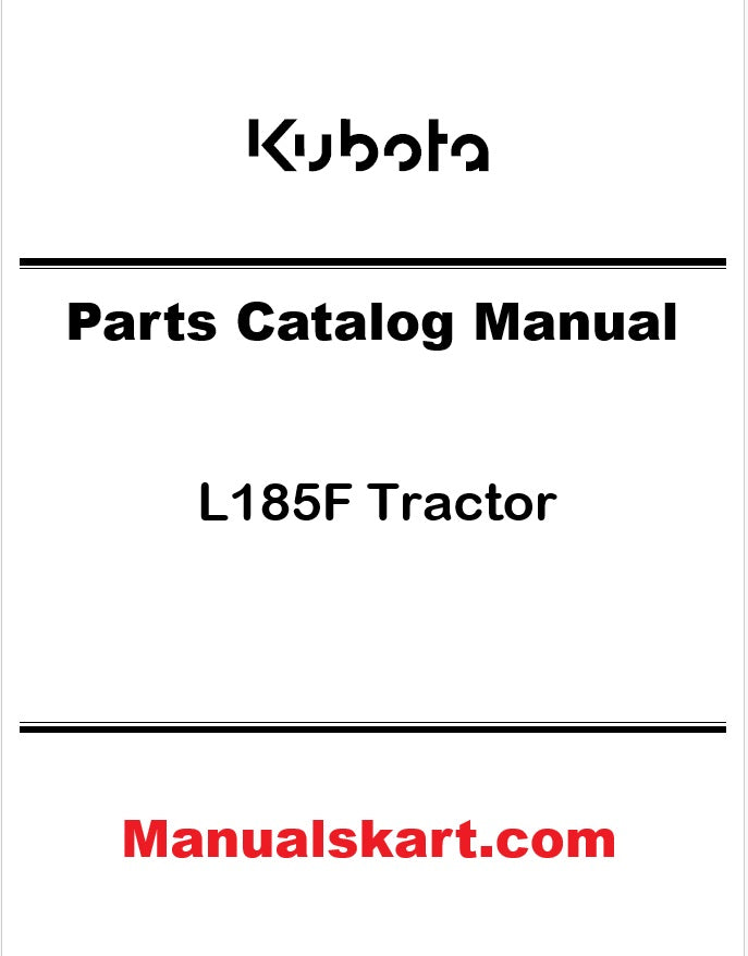 Kubota L185F Tractor Pdf Parts Catalog Manual