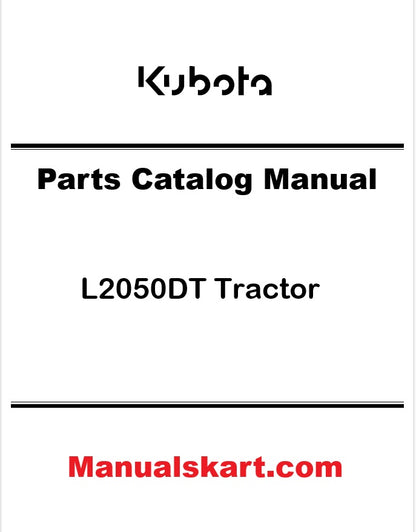 Kubota L2050DT Tractor Pdf Parts Catalog Manual