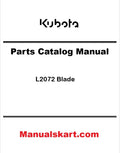 Kubota L2072 Blade Pdf Parts Catalog Manual