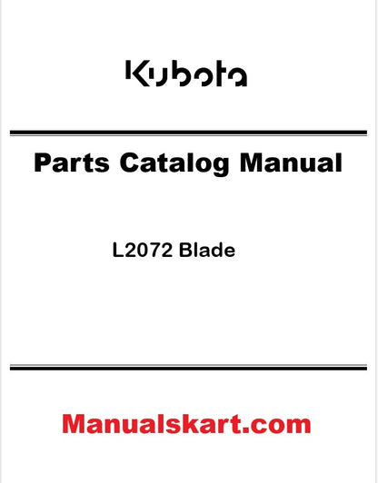 Kubota L2072 Blade Pdf Parts Catalog Manual