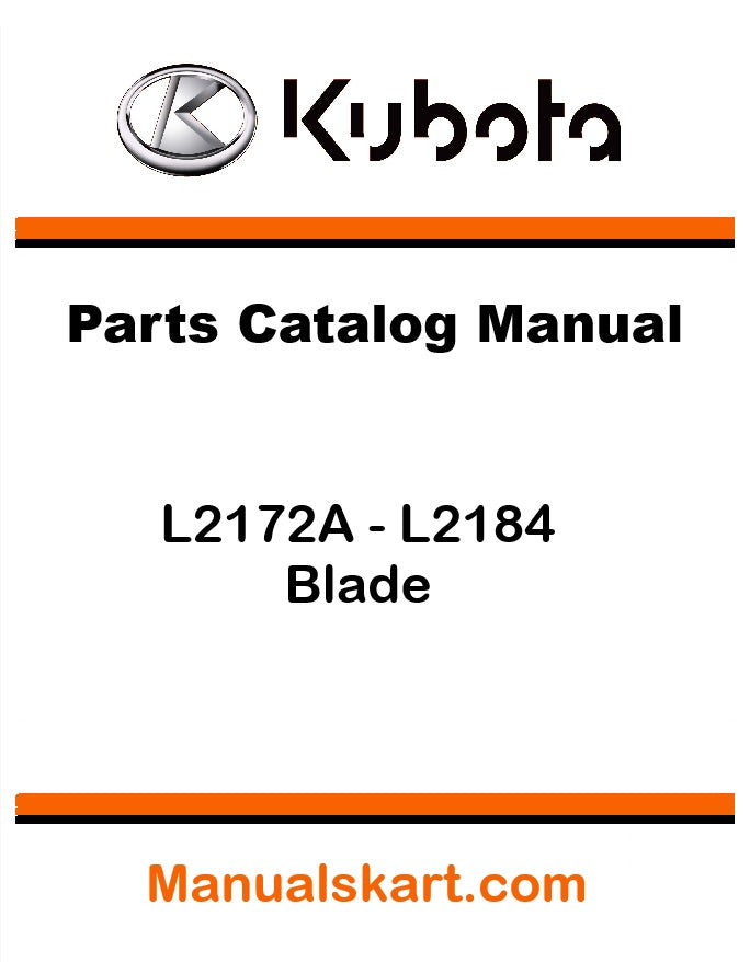 Kubota L2172A - L2184 Blade Pdf Parts Catalog Manual