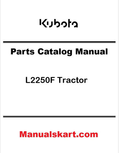 Kubota L2250F Tractor Pdf Parts Catalog Manual