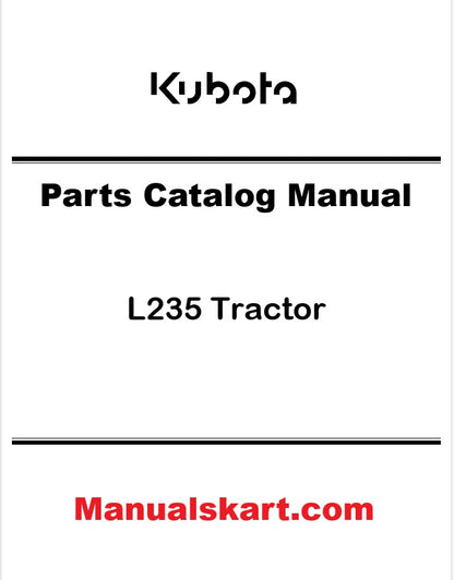 Kubota L235 Tractor Pdf Parts Catalog Manual