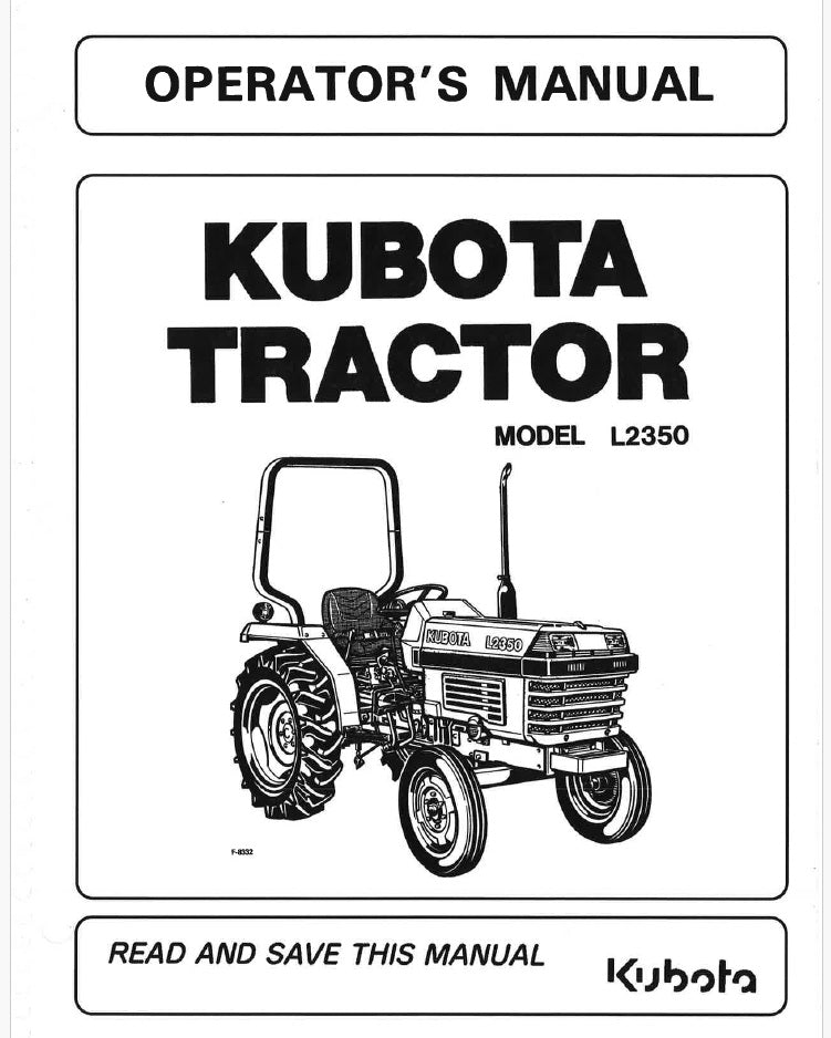 Kubota L2350 Tractor Pdf Operator's Manual
