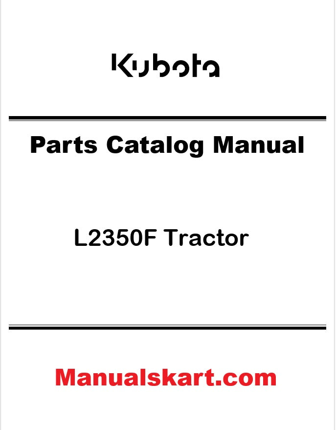 Kubota L2350F Tractor Pdf Parts Catalog Manual