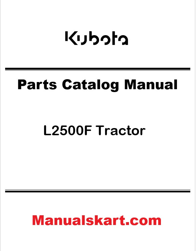 Kubota L2500F Tractor Pdf Parts Catalog Manual