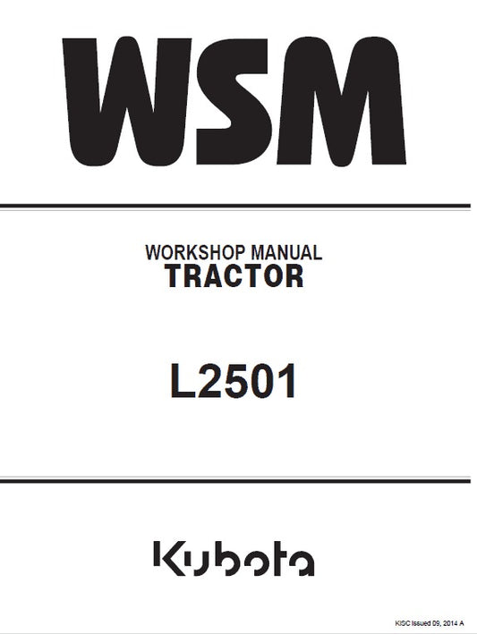 Kubota L2501 Tractor Pdf Repair Service Manual