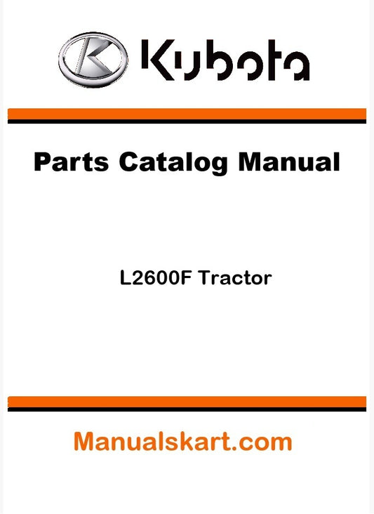 Kubota L2600F Tractor Parts Catalog Pdf Manual