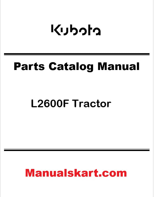 Kubota L2600F Tractor Pdf Parts Catalog Manual