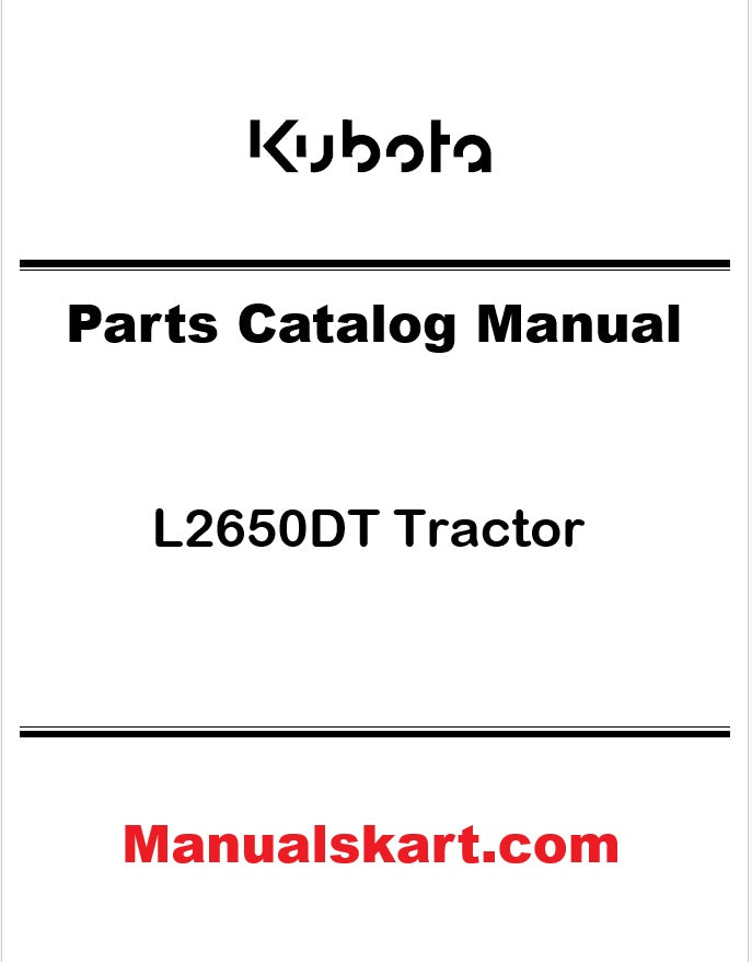 Kubota L2650DT Tractor Pdf Parts Catalog Manual